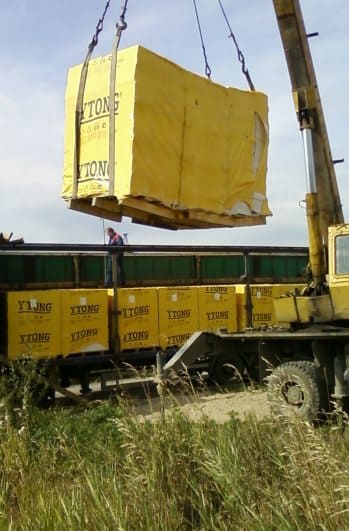 Разгрузка газобетонных блоков Ytong