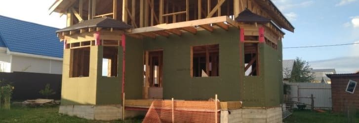 Обшивка стен каркасного дома плитами ИЗОПЛАТ